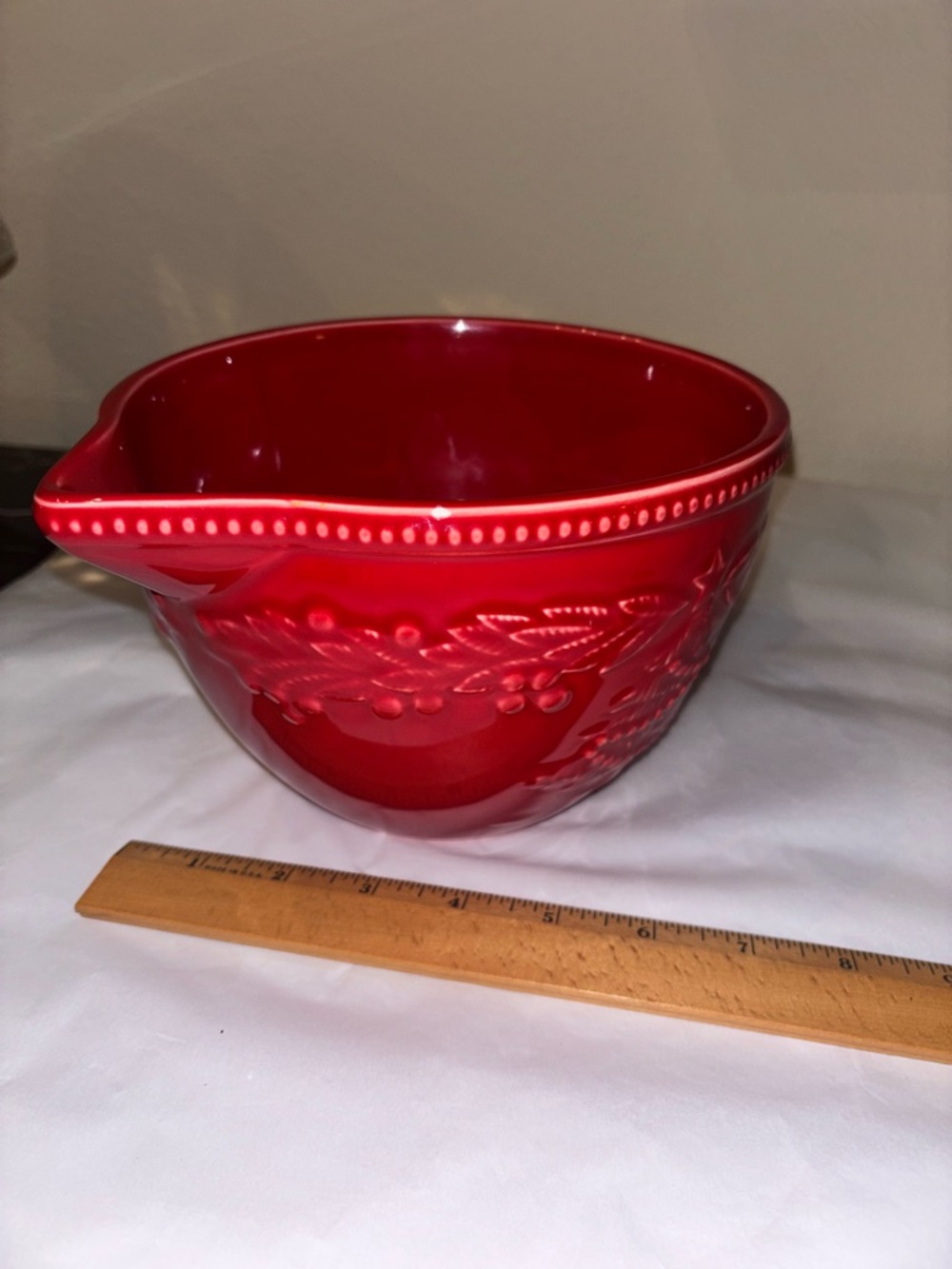 Vintage Bordallo Pinheiro Christmas Tree Poinsettia Red